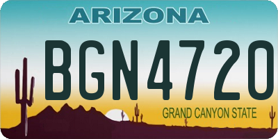 AZ license plate BGN4720