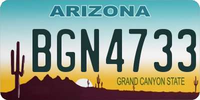 AZ license plate BGN4733