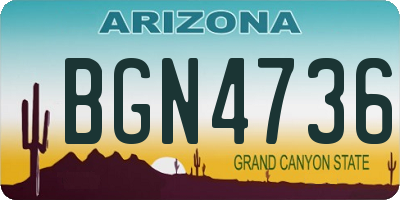 AZ license plate BGN4736