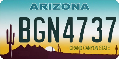 AZ license plate BGN4737