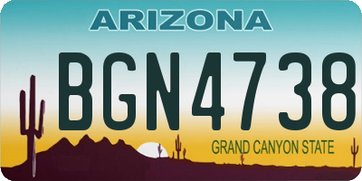 AZ license plate BGN4738