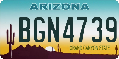 AZ license plate BGN4739