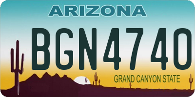 AZ license plate BGN4740