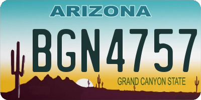 AZ license plate BGN4757