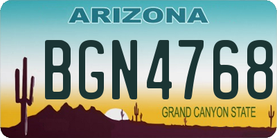 AZ license plate BGN4768
