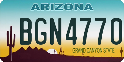 AZ license plate BGN4770