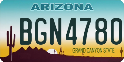 AZ license plate BGN4780