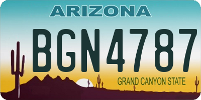AZ license plate BGN4787