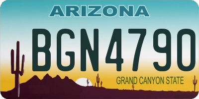 AZ license plate BGN4790