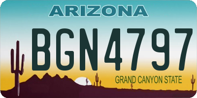 AZ license plate BGN4797