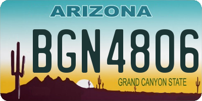 AZ license plate BGN4806