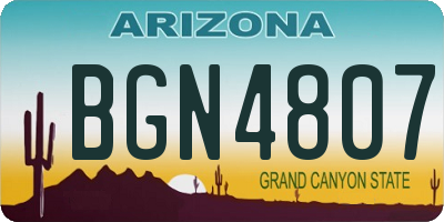 AZ license plate BGN4807