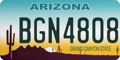 AZ license plate BGN4808