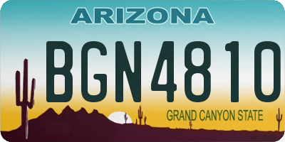 AZ license plate BGN4810