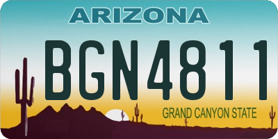 AZ license plate BGN4811