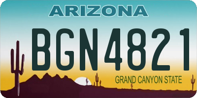 AZ license plate BGN4821