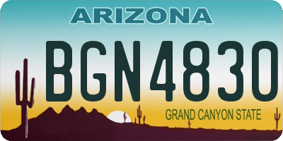 AZ license plate BGN4830