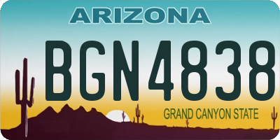 AZ license plate BGN4838