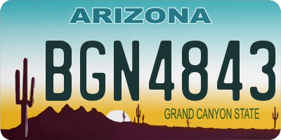 AZ license plate BGN4843