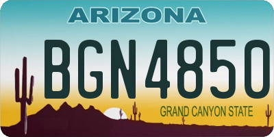 AZ license plate BGN4850