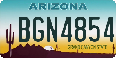 AZ license plate BGN4854