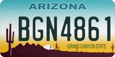 AZ license plate BGN4861