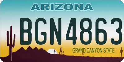 AZ license plate BGN4863