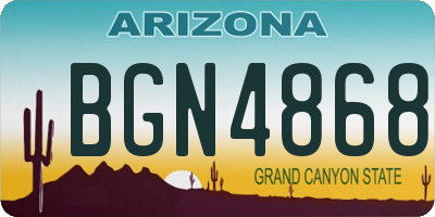 AZ license plate BGN4868