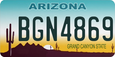 AZ license plate BGN4869