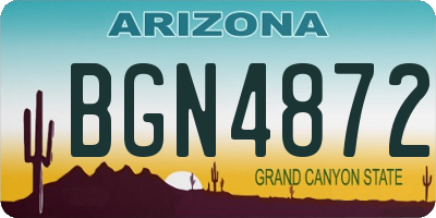 AZ license plate BGN4872