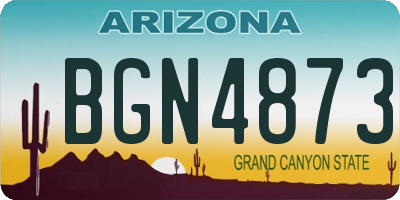 AZ license plate BGN4873