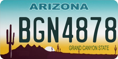 AZ license plate BGN4878