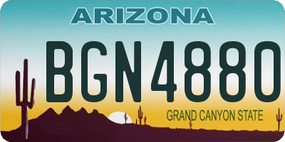 AZ license plate BGN4880