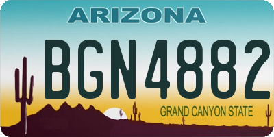 AZ license plate BGN4882