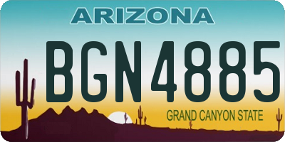 AZ license plate BGN4885