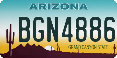 AZ license plate BGN4886