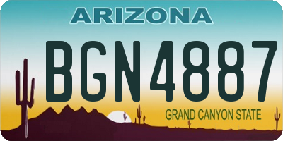 AZ license plate BGN4887