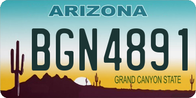 AZ license plate BGN4891