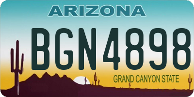 AZ license plate BGN4898