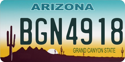 AZ license plate BGN4918