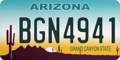 AZ license plate BGN4941
