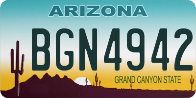 AZ license plate BGN4942