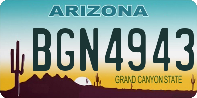 AZ license plate BGN4943