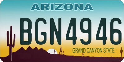 AZ license plate BGN4946