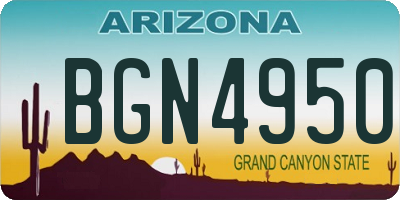 AZ license plate BGN4950