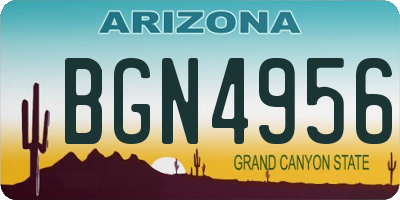 AZ license plate BGN4956