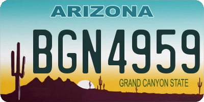 AZ license plate BGN4959