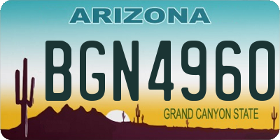 AZ license plate BGN4960