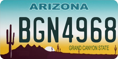 AZ license plate BGN4968