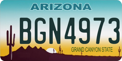 AZ license plate BGN4973